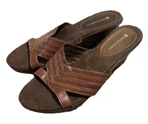Naturalizer Women's Brown Wedge Heel‎ Slip On Dressy Sandal Vacation Casual Sz 8 thumbnail 1