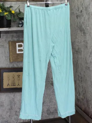State Of Day Womens 2-Pc. Fluid Knit Pajamas Set 100189787MS Canton Blue Green M thumbnail 5