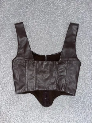 Princess Polly Tatum Faux Leather Corset Top thumbnail 4
