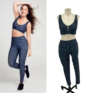 SOUL BY SOULCYCLE Ditsy Cheetah Milestone Legging & Sports‎ Bra Set Size S/M thumbnail 2