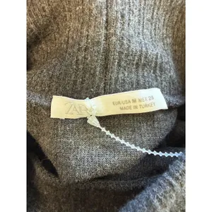 Zara Mock Neck Long‎ Sleeve Sweater Shirt Capsule Knit Academia Charcoal Gray thumbnail 4