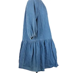 H&M Casual Blue Chambray Denim Dress thumbnail 3
