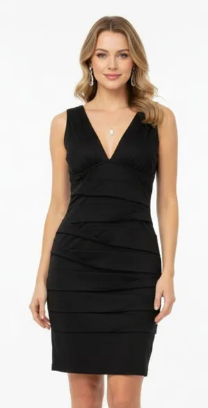 Nikibiki Black Slinky Body Con Bandage Sleeveless Mini Dress L thumbnail 1