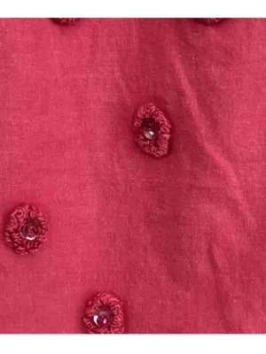 Anthropologie Pilcro and the Letterpress Adira Button Down Pink Beaded Top Small thumbnail 3