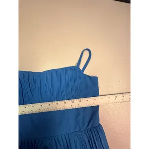 Zeflows Blue Pleated Corset Maxi Dress Adjustable Straps Size M NWT thumbnail 5