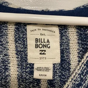 *Billabong Navy & Cream V Neck Knit Hoodie Sweater #U thumbnail 5