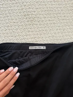 Abercrombie Scarlett black satin mini skort thumbnail 3