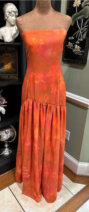 Peppermayo Eden Strapless Tropical Maxi Dress – Size US 8 thumbnail 1