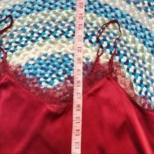 Miss Me Satin Lace Trim Tank Top Small Dark Romantic Dainty Ethereal Vamp Red thumbnail 11