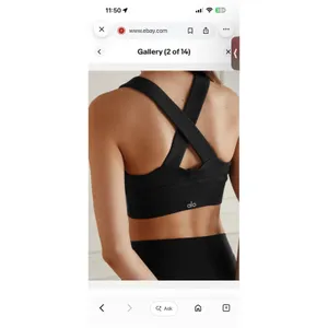 Alo Yoga Women's V-Neck Emulate Sports Bra Size Large thumbnail 2