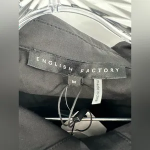 English Factory NEW Black Mini Shirt Dress Cotton Size‎ Medium thumbnail 4