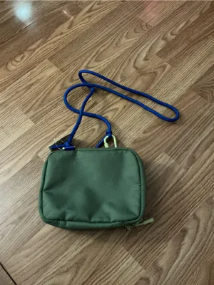 American Eagle Outfitters Olive Green Crossbody with Blue Strap thumbnail 2