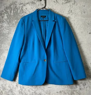 Ann Taylor The Hutton Blazer Twill Santorini 18 Blue One Button Blazer Career thumbnail 1