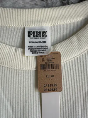 5. Victoria's Secret PINK ribbed long-sleeve crop top thumbnail 3