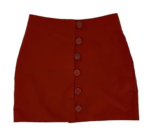 Romwe Skirt Medium Brown Button Up Mini Cottagecore Retro Trendy thumbnail 1