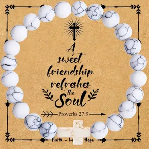 Faith-Inspired Beads Stone Style Frienship Bracelet Perfect Religious‎ Gift thumbnail 5