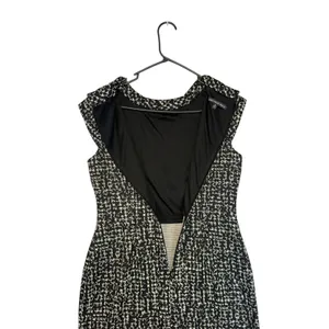 JONES WEAR DRESS Black White Tweed Cap‎ Sleeve Sheath Knee Length Size 8 thumbnail 5