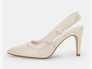 NEW Nude Pointed Toe High Heels Slingback Bowknot Formal Pumps Shoes 9 thumbnail 2