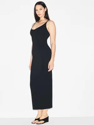 Skims Smooth Lounge Skimpy Scoop Neck Dress Obsidian thumbnail 3