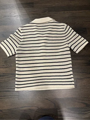 Rag & Bone Viola stripe polo in turtledove thumbnail 8