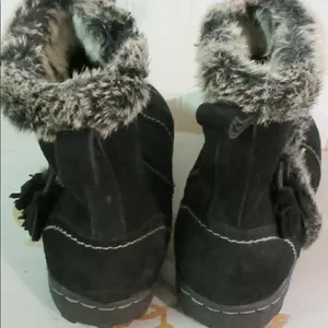 Khombu Kellie boots suede with faux fur sz 8 thumbnail 3