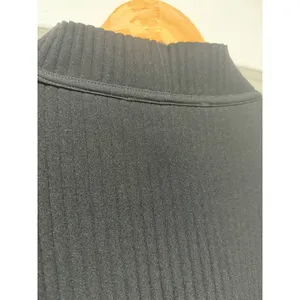 Marc New York Andrew Marc Black Ribbed Mock Neck Faux‎ Leather Puff Sleeve Top L thumbnail 7