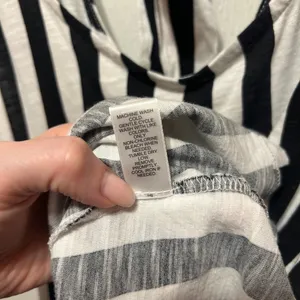 Cato Black and White Striped Tank Top size large lightweight. Ties in the back. thumbnail 6