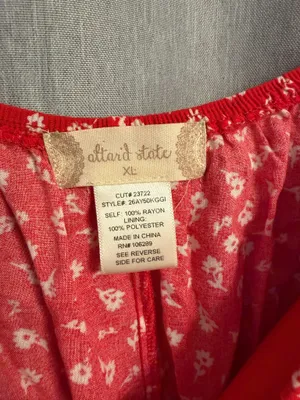 Altar'd State Dress Romper Floral Red thumbnail 3