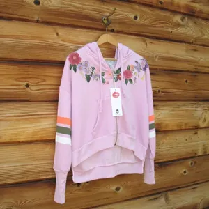 NWT Wildfox Theo Rose Stripe Hoodie Jacket thumbnail 3
