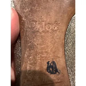 Chloé Lauren Ballet Flats‎ Womens 38.5 Gold Scalloped Metallic Leather thumbnail 6