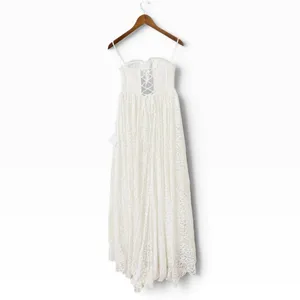 Lulus Shiori White Lace Bustier Basque Waist Strapless Maxi Dress size M NWT thumbnail 3