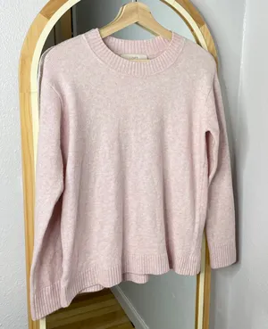 Loft light pink Crewneck pullover sweater thumbnail 1