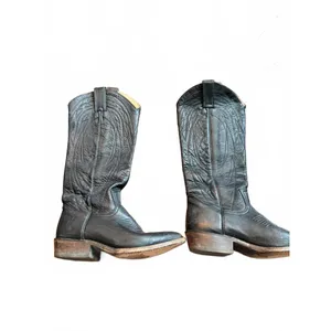 Frye Classic Black Leather Cowboy Boots thumbnail 4