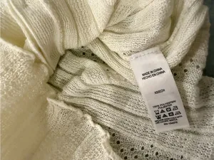 NWT Aeropostale Size XS Ivory Pointelle Knit Cropped Stretch Lace Cardigan Y2K thumbnail 10