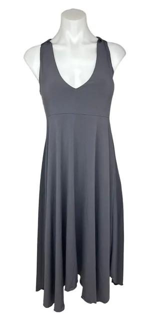 Moda International Gray Sleeveless Scoop Neck Crossback Fit & Flare Dress Size M thumbnail 1