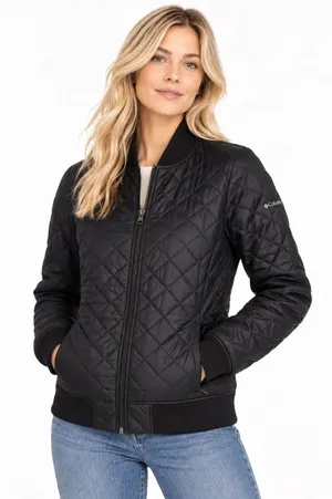 Columbia Omni-Heat Interchange Quilted Bomber Jacket Women’s M Black thumbnail 1