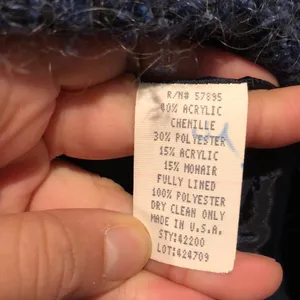 Vintage Requirements Tweed Chenille Dark Blue Blazer thumbnail 4
