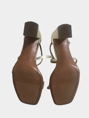 Naturalizer Tiff Metallic Gold Strappy Block Heel Sandals Square Toe 9.5 thumbnail 8