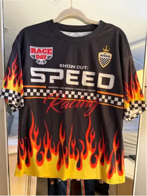 NEW Jersey Shirts Racing Shirt Race Car Graphic Tees Y2K Medium thumbnail 3