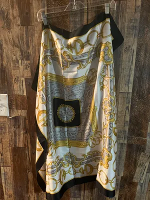 Patterned scarve with design 35 length x 35 100% polyester Multiple thumbnail 3