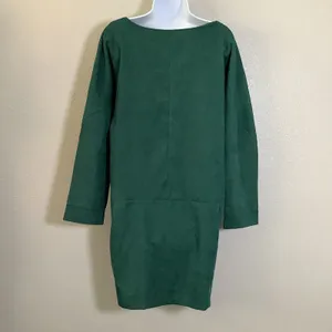NWT Cellabie Corduroy Forest‎ Green Modest Lagenlook Oversized Comfy Dress M thumbnail 4