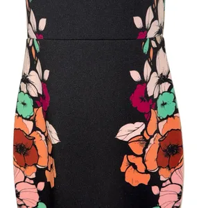 EXPRESS Black Floral Print Strapless Bodycon Dress EUC Size‎ 6 thumbnail 5