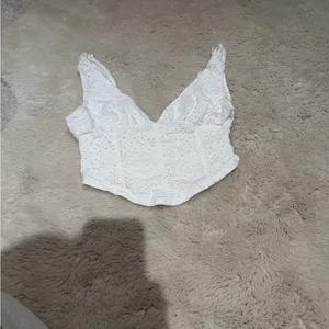 ZARA Embroidered Eyelet Corset Top thumbnail 2