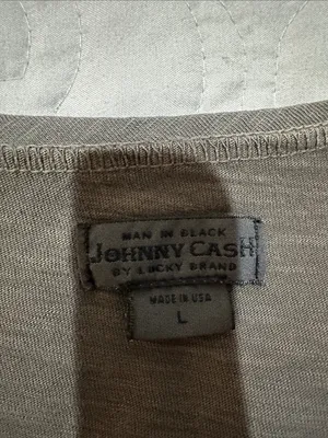 Lucky Brand Gray Graphic Johnny Cash Tour Tee- Size Large thumbnail 3