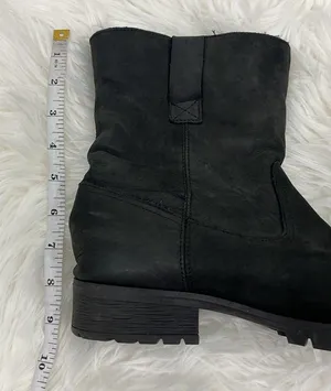 Aldo Size 9 Black Lambs Fur Lined Heeled Biker Moto Boots thumbnail 9