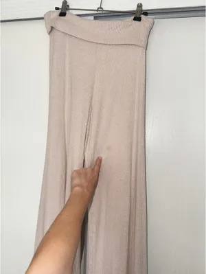 Tan Ribbed Sweater Foldover Pant - Altar’d State thumbnail 3