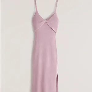 Abercrombie Sleeveless Twist Front Ribbed Midi Dress Size L Tall Pink Romantic thumbnail 2