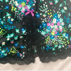Victoria’s Secret Y2K Satin Floral Slip Dress Lace Trim Size Medium thumbnail 3