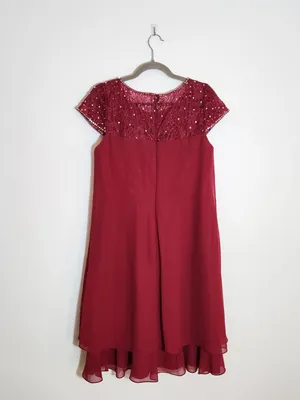 Azazie Wine Burgundy Tess Mother of the Bride Dress Size A10 Medium thumbnail 5