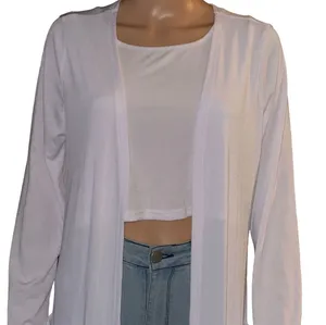3 Piece Duster Cardigan, Shorts And Cropped Tank Top Set thumbnail 2